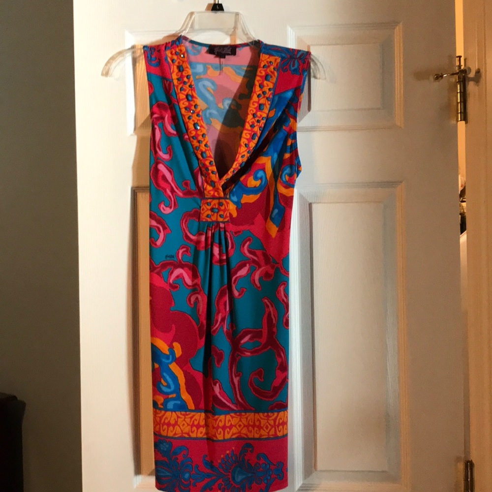 Summer print shift dress